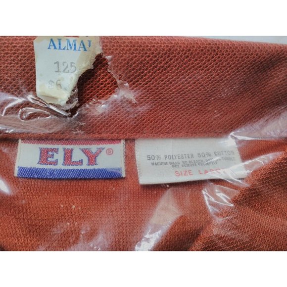 Ely & Walker Men’s Sz L Orange Half Sleeve Button Up Shirt Permanent Press - Picture 3 of 4